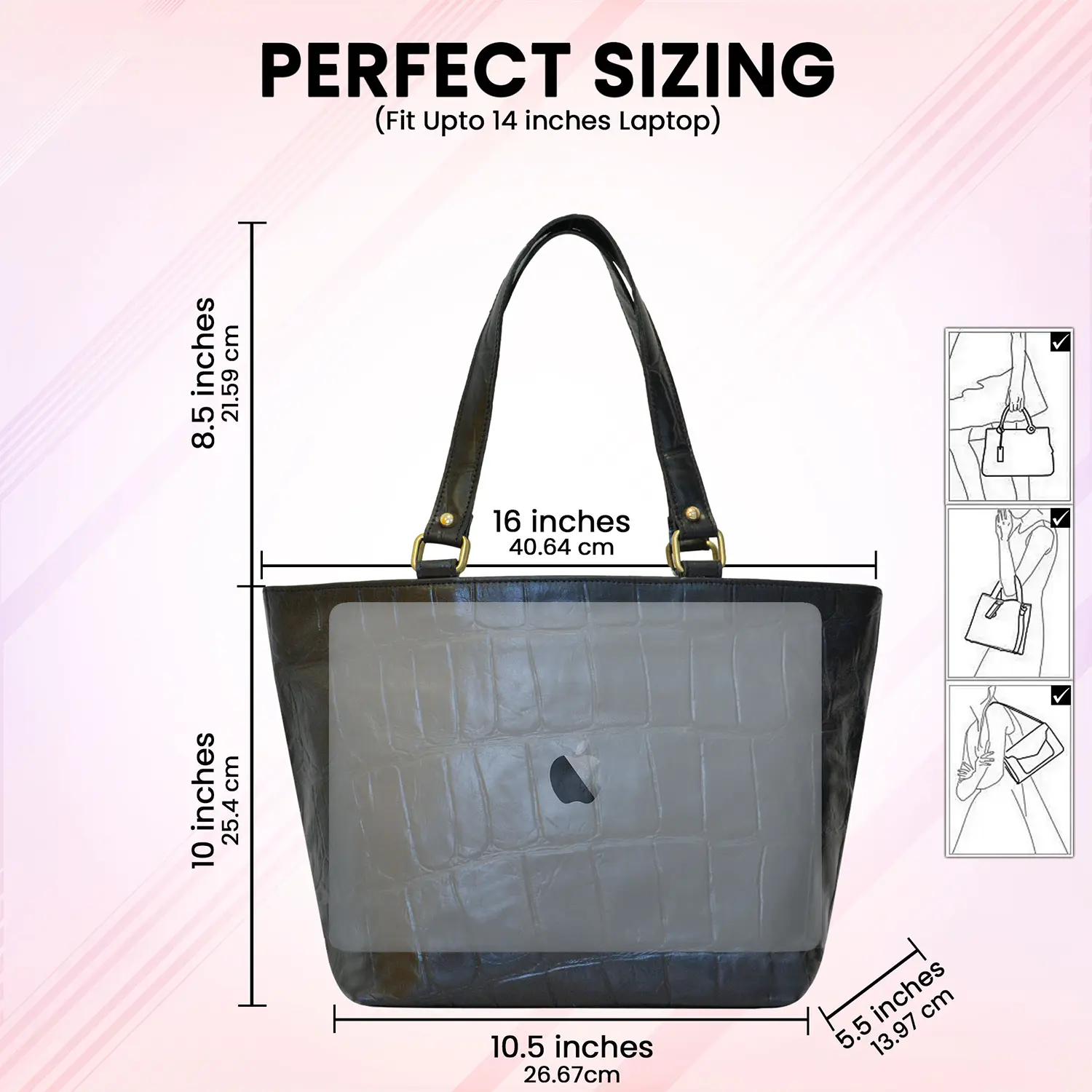 Genuine Leather Medium Tote Bag for Women